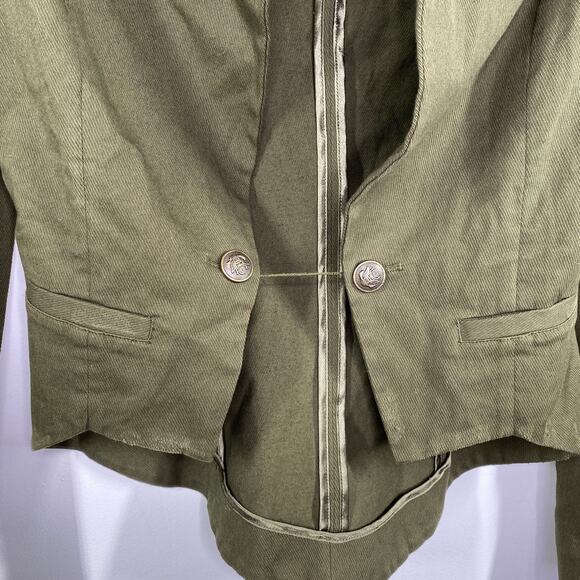 Larok Luxe Army Green Corporal Chic Cropped Jacket Women's Size Small S - Picture 4 of 9